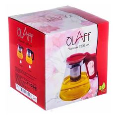 Заварочный чайник Olaff Sweet home 151-32006 1,2 л прозрачно-красный