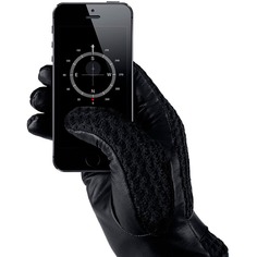 Перчатки Mujjo Leather Crotchet для сенсорного экрана, черный, размер 9, MUJJO-GLLT-020-90