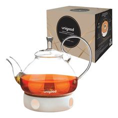 Заварочный чайник Unigood 1 л прозрачный с подставкой