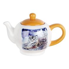 Заварочный чайник Коралл Бенгальский тигр 1 л белый