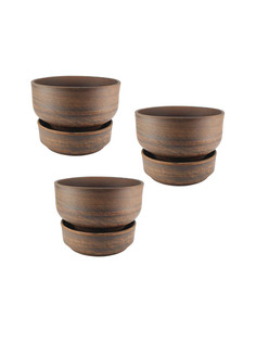 69КАШ043.3.П01 Горшок для цветов Молоченный 3шт 0,9л Солнечногорская керамика