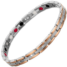 Браслет из медицинской стали с магнитами/турмалином р.17-21 Luxor Shop Noel Rose Gold