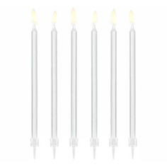 Свечи праздничные Party Deco белые 14 см х 12 шт в ассортименте