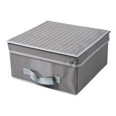 Коробка универсальная с крышкой 30 х 16 х 30 см серая No Brand