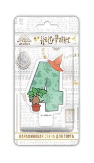 Свеча праздничная ND Play Harry Potter цифра 4 с рисунком