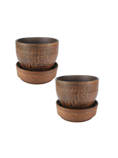 69КАШ145.2.П01 Горшок для цветов Колос 2шт 0,6л Солнечногорская керамика