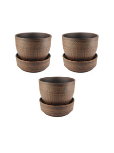 69КАШ045.3.П01 горшок для цветов Молоченный 3шт 0,6л Солнечногорская керамика