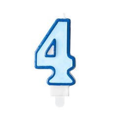 Свеча праздничная Party Deco 4 голубая