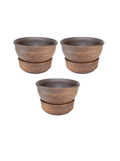 69КАШ140.3.П01 Горшок для цветов Колос 3шт 0,7л Солнечногорская керамика