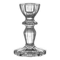 Подсвечник на ножке прозрачный стеклянный 7 x 7 x 10,5 см No Brand