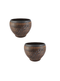 69КАШ130.2 Кашпо Колос 2шт 0,7л Солнечногорская керамика