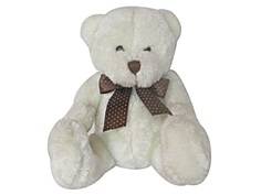 Мягкая игрушка Медвежонок с бантом, бежевый, 14см., арт BKG032705 No Brand