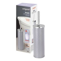 Ершик для унитаза Unigood еtbr039 + подставка + сменная насадка серый