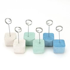 Держатель для фото/заметок OKTAUR "Кубик", голубой/мята/циркон, 6 шт.