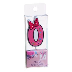 Свеча праздничная FNtastic Цифра с бантиком в ассортименте