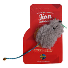 Мягкая игрушка для кошек Lion Мышь текстиль, гречиха, коричневый, желтый, 25 см