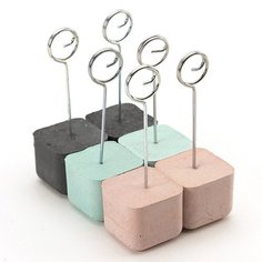 Держатель для фото/заметок OKTAUR "Кубик", мята/розовый/антрацит, 6 шт.