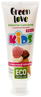 Зубная паста детская Green Love Kids сливочный пломбир 75 мл