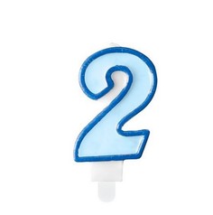 Свеча праздничная Party Deco 2 голубая