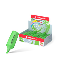 Текстмаркер ErichKrause® Visioline Mini Spring, цвет зеленый в коробке-дисплее 10 шт