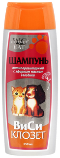Шампунь для кошек и собак WC Closet антипаразитарный с эфирным маслом гвоздики, 250 мл