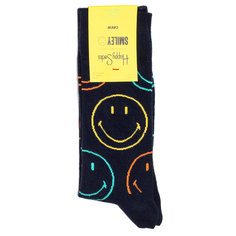 Носки унисекс Happy Socks Happy Socks x Smiley Big Smiley Black разноцветные 36-40