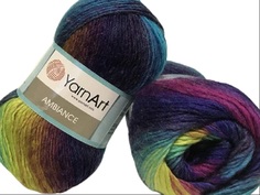 Пряжа YarnArt 7729481 Ambiance 153 фиолетовый, бирюзовый, желтый