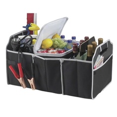 Складной ящик-органайзер кофр в багажник с 3 отд Car Boot Organiser, 40л, 50х32,5см черн No Brand