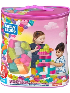 Мешок c конструктором Mega Bloks Мой первый конструктор 80 дет. CYP72 (розовый) Mattel