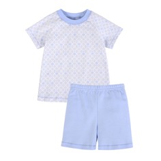 Пижама для мальчика 21-1302 Вода, Мамуляндия Интерлок, р. 92, Белый /Голубой