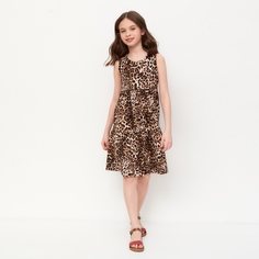 Платье Веселый малыш 189/17/Леопард коричневый р.98