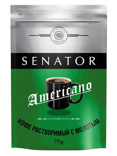 Кофе Senator Americano растворимый с молотым 75гр
