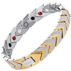 Браслет из медицинской стали с магнитами/турмалином р.17-21 Luxor Shop Адамантин