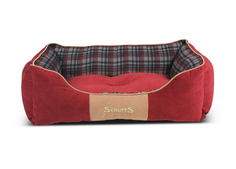 Лежак для животных с бортиками SCRUFFS "Highland", красный, 90х70x25см (Великобритания)