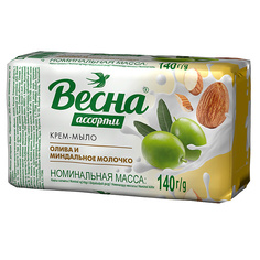 Туалетное крем-мыло твердое Весна Олива и миндальное молочко 140 г