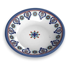 Миска для животных TARHONG "Moroccan", бело-синяя с рисунком, 13х2.8см/180мл