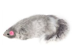 Мягкая игрушка для кошек Triol Мышь натуральный мех, серый, 14 см