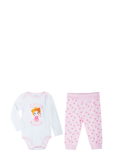 Комплект одежды для новорожденных Kari baby AW20B07603504 белый/розовый р.74