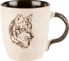 Кружка керамическая Волк 498 мл No Brand