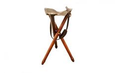 Стул-тренога (кожа+дерево, высота 60 см) No Brand
