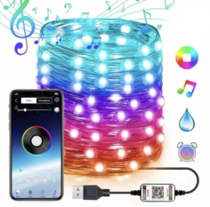 Smart гирлянда, светодиодная RGB с дистанционным управлением через приложение, 50 LED, 5 м Desperatestruggle