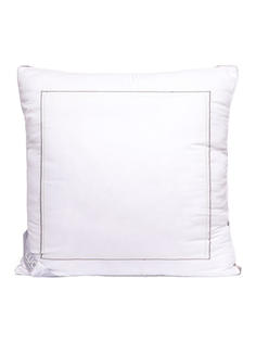 Подушка для сна LUCKY 70x70см искусственный Лебяжий пух, белая с серой атласной вставкой