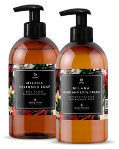 Подарочный набор Grass Milana Spring Bloom жидкое мыло 300 мл + крем для рук и тела 300 мл