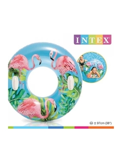 Надувной круг Intex с ручками Фламинго 58263