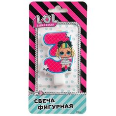 Свеча праздничная фигурная L.O.L. Surprise! Цифра 3 с героем