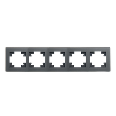 Рамка горизонтальная 5-местная STEKKER 39642 GFR00-7005-06 графит серия Катрин