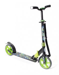 Самокат городской двухколесный FLEXTER SKAT 200 колеса 200мм, ABEC-9, черный-салатовый