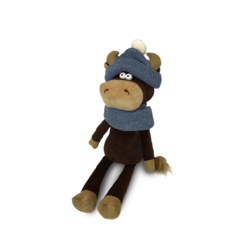 Мягкая игрушка Maxi Toys Бычок Василий в шарфе и шапке, 33 см Maxitoys