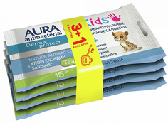 Салфетки влажные детские Aura Antibacterial kids 60 шт