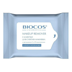 Салфетки влажные BioCos для снятия макияжа для всех типов кожи 15 шт